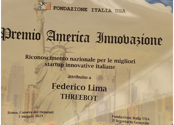 La startup Threebot vince il Premio America Innovazione